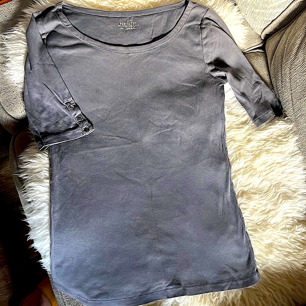 Perfect fit y2k J Crew Top Charcoal grey Sz S
